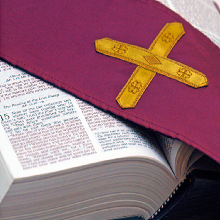 Confession - Bible and Purple Stole
